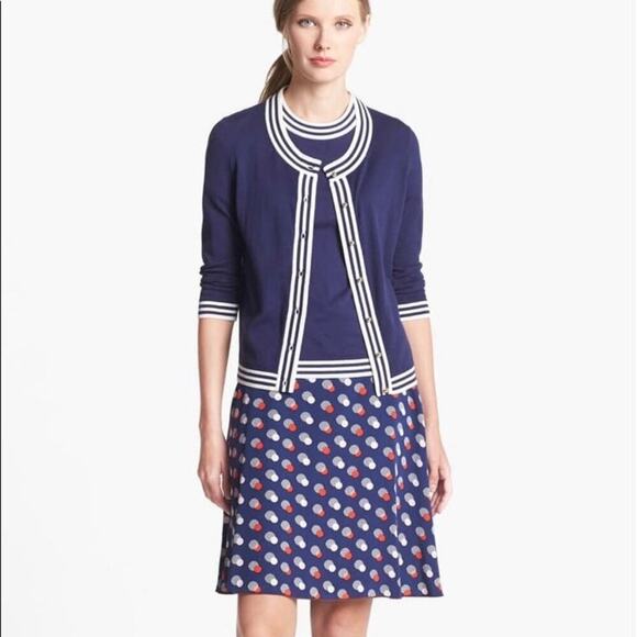 NWT Kate Spade 0 Holland Skirt Winter Seaside 100% Silk Polka Dot - Picture 1 of 9